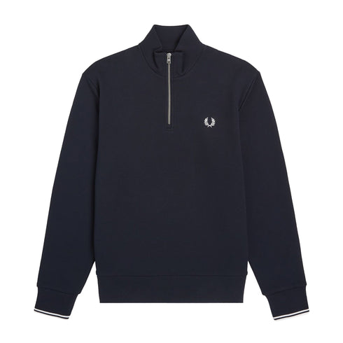 FRED PERRY Felpa con zip Felpa Uomo mezza zip con logo Blu A24 - FRED PERRYM3574 - 608 - M - Francavilla Moda